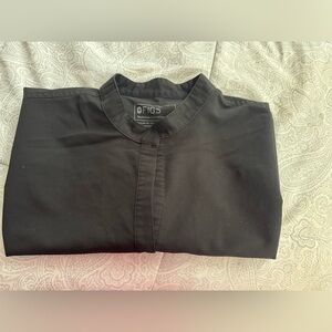 FIGS OVERSIZED BLACK MANDARIN SCRUB TOP SIZE XL